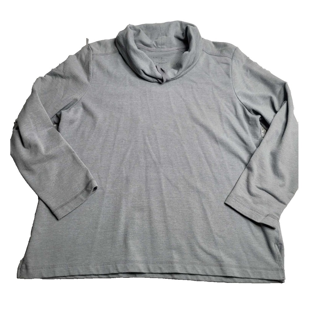 Karen Scott Sport Cowl Neck Sweater‎ Women's Large Blue/Gray